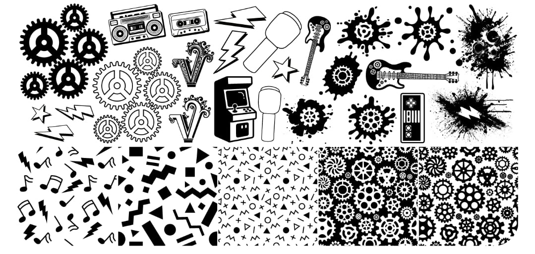 VV STAMPING PLATE - 80S BABY - DESIGNED PRETTY FINGERS BY ROBIN