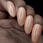 VV’s Take on the Pantone Color of the Year for 2024 - Peach Fuzz - a neutral cooled toned leaning peach based crelly sprinkled with just enough large particle shimmers ranging all thru the rainbow to draw interest. A perfect base for all those peach inspired manis! 