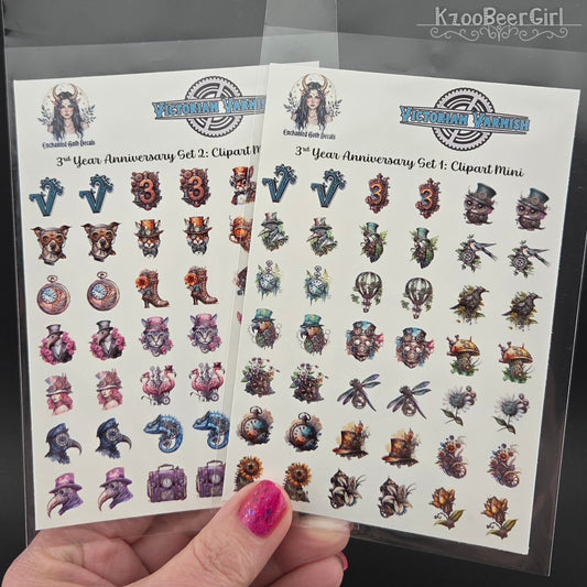 NAIL DECALS ONLY -  COLLAB WITH ENCHANTED GOTH NAIL DECALS 3 YEAR INDIEVERSARY